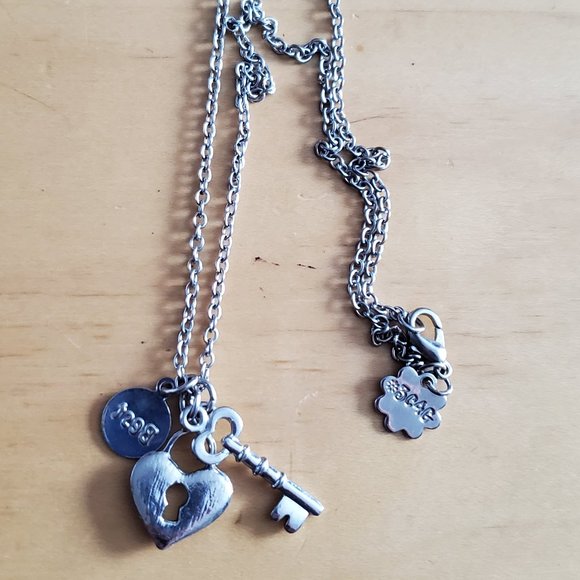 16" Silver Tone Best Friends Necklace 3C4G Branded - Picture 4 of 4